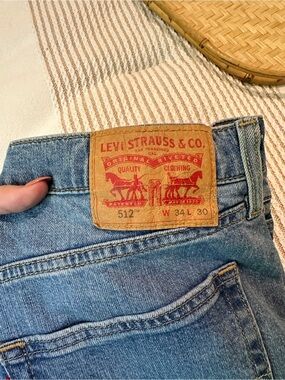 Levi's Men's Light Blue Straight Jeans with Leather Patch